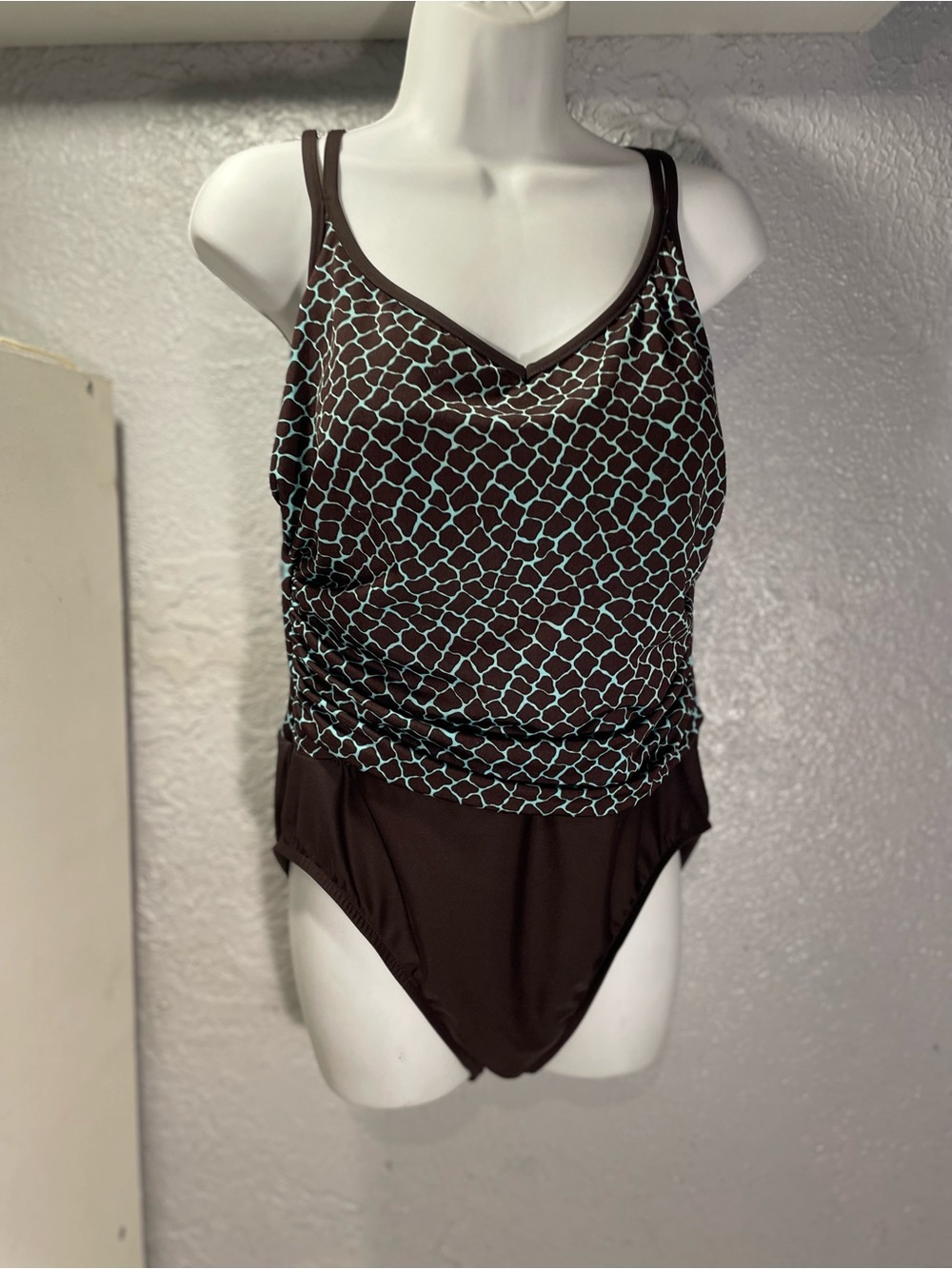 Women’s Brown Patterned One-Piece Swimsuit